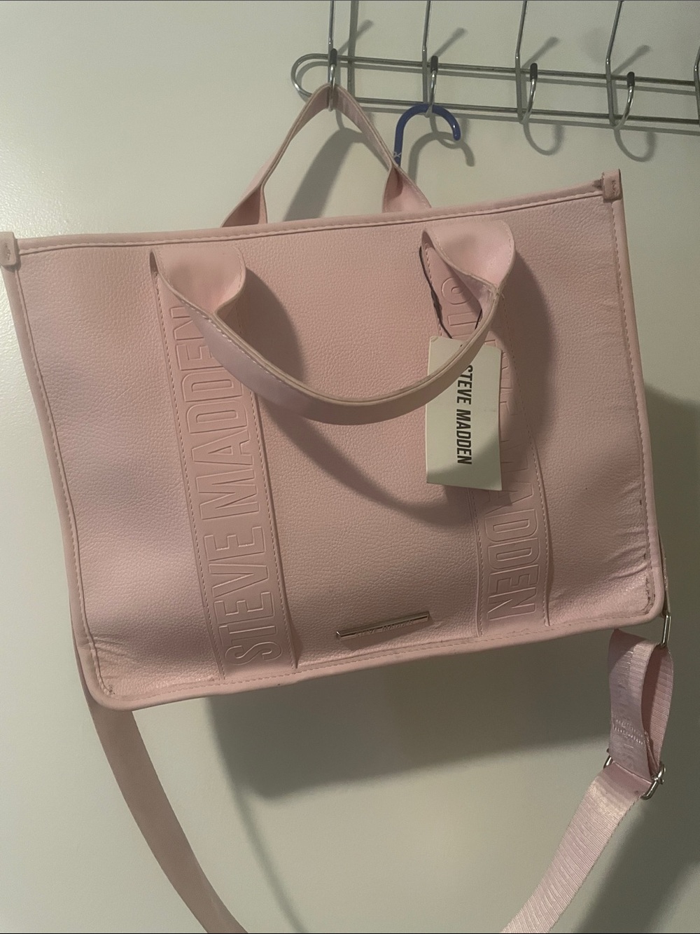 Steve Madden Blush Pink Structured Shoulder Tote - Picture 2 of 6